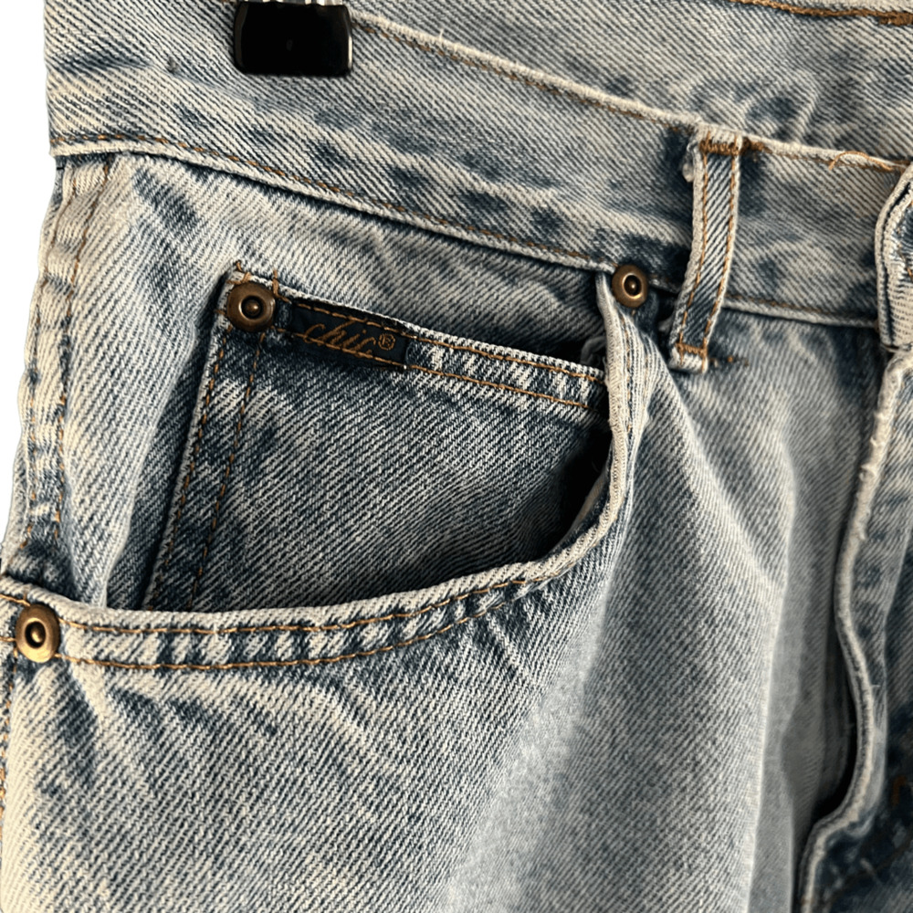 Chic Vintage Jeans Blue Light Wash 5 Pocket Style Size 12 Fit Like Modern Size 8 - Picture 5 of 10